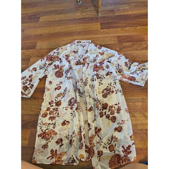 Wallflower Sheer Floral White Cover Up XL Sheer Jacket - Picture 1 of 8